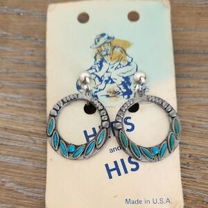 Vintage HPI Heritage Precious Metals Turquoise Clip-On Earrings